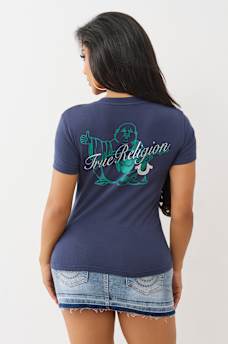 SCRIPT BUDDHA V NECK TEE, image 5