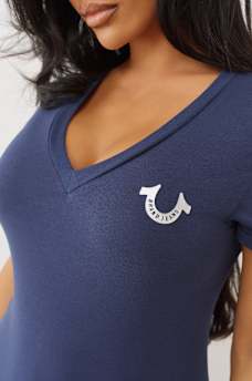SCRIPT BUDDHA V NECK TEE, image 6