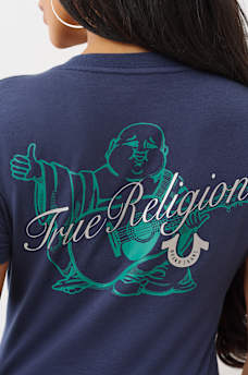 SCRIPT BUDDHA V NECK TEE, image 1