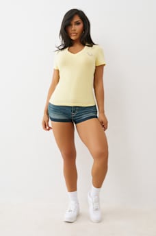 SCRIPT BUDDHA V NECK TEE, image 3