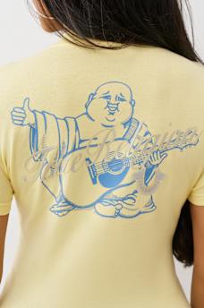 SCRIPT BUDDHA V NECK TEE, image 1