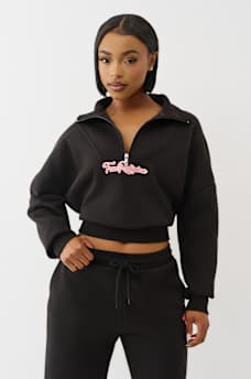 VARSITY HALF ZIP SWEATER, image 2