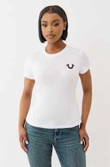 CRUSHED CRYSTAL HORSESHOE TEE, image 2