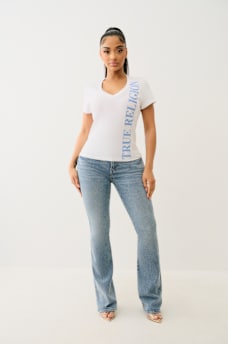 VERTICAL LOGO V NECK TEE, image 2