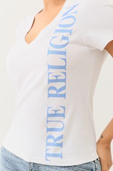 VERTICAL LOGO V NECK TEE, image 4