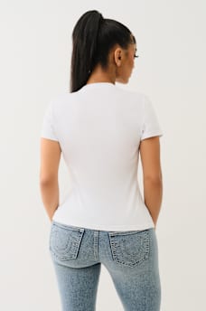 VERTICAL LOGO V NECK TEE, image 5