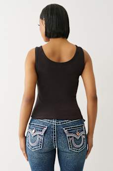 RIBBED METALLIC BUDDHA TANK, image 4