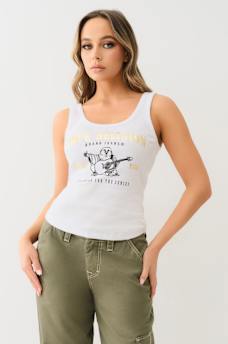 RIBBED METALLIC BUDDHA TANK, image 2