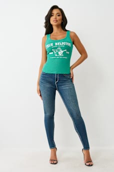 RIBBED METALLIC BUDDHA TANK, image 3