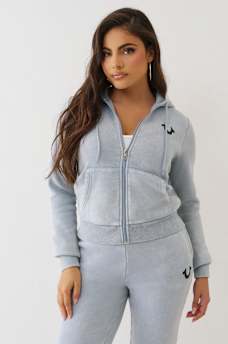 WASHED FLEECE ZIP HOODIE, image 2