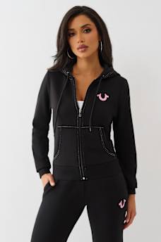 HORSESHOE APPLIQUE ZIP HOODIE, image 2