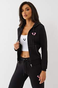 HORSESHOE APPLIQUE ZIP HOODIE, image 4