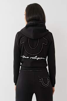 HORSESHOE APPLIQUE ZIP HOODIE, image 5