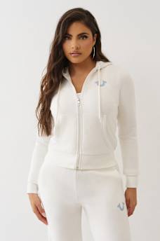 HORSESHOE APPLIQUE ZIP HOODIE, image 2