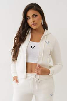 HORSESHOE APPLIQUE ZIP HOODIE, image 4