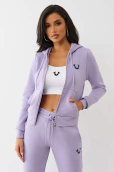 HORSESHOE APPLIQUE ZIP HOODIE, image 2