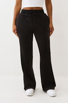 CRYSTAL HORSESHOE VELOUR STRAIGHT LEG SWEATPANT, image 3