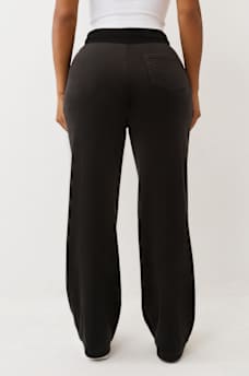 CRYSTAL HORSESHOE VELOUR STRAIGHT LEG SWEATPANT, image 4