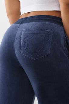 CRYSTAL HORSESHOE VELOUR STRAIGHT LEG SWEATPANT, image 5