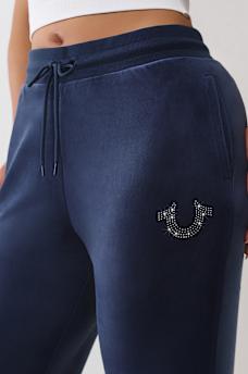 CRYSTAL HORSESHOE VELOUR STRAIGHT LEG SWEATPANT, image 6