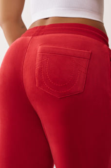 PANTALONES DEPORTIVOS CON PIERNAS RECTAS DE TERCIOPELO CON HERRADURA Y CRISTALES, image 5