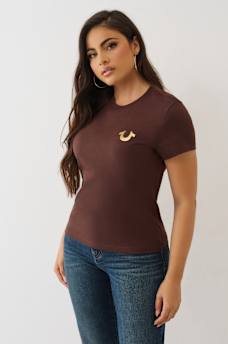 CAMISETA DE CUELLO REDONDO CON ALAS Y HERRADURA CON CRISTALES, image 4