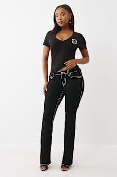 CRYSTAL HORSESHOE V NECK TEE, image 3