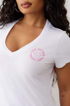 CRYSTAL HORSESHOE V NECK TEE, image 6