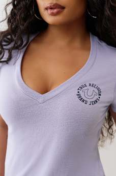 CRYSTAL HORSESHOE V NECK TEE, image 5