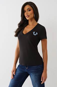 BANDANA HORSESHOE V NECK TEE, image 4