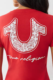BANDANA HORSESHOE V NECK TEE, image 1