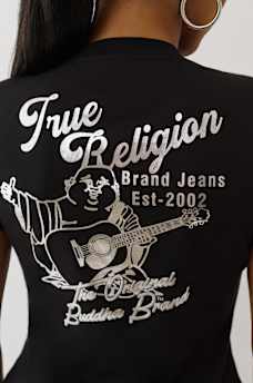 BUDDHA METALLIC CREW TEE, image 1
