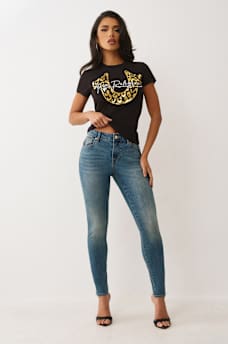 JENNIE MID RISE CRYSTAL CURVY SKINNY JEAN, image 3