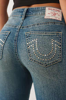 JENNIE MID RISE CRYSTAL CURVY SKINNY JEAN, image 1