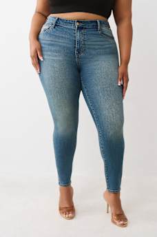 PLUS JENNIE MID RISE CRYSTAL CURVY SKINNY JEAN, image 2