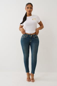 JENNIE STUDDED MID RISE CURVY SKINNY JEAN, image 3
