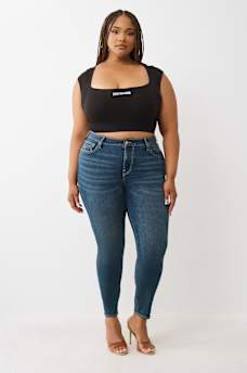 PLUS JENNIE STUDDED MID RISE CURVY SKINNY JEAN, image 3
