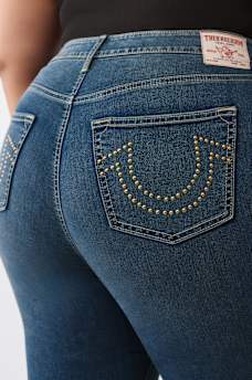 PLUS JENNIE STUDDED MID RISE CURVY SKINNY JEAN, image 1