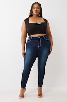 PLUS JENNIE MID RISE CURVY SKINNY JEAN, image 2
