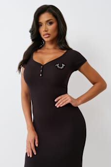 HENLEY RIBBED MIDI DRESS, image 2