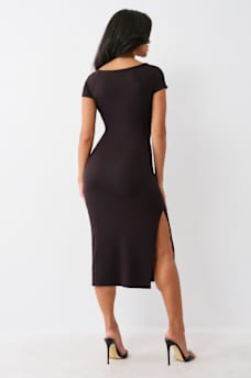 HENLEY RIBBED MIDI DRESS, image 3