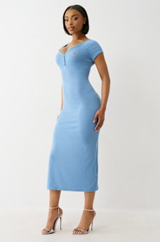 HENLEY RIBBED MIDI DRESS, image 2