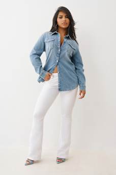 OVERSIZED DENIM HORSESHOE SHIRT, image 3