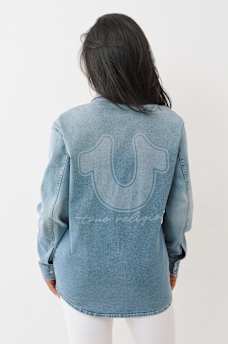 OVERSIZED DENIM HORSESHOE SHIRT, image 1