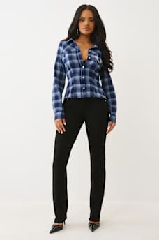 SLIM FIT CRYSTAL HORSESHOE FLANNEL, image 2