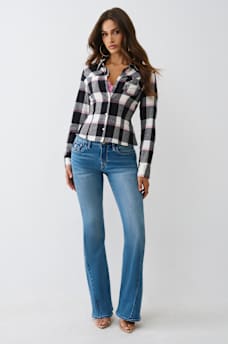 SLIM FIT CRYSTAL HORSESHOE FLANNEL, image 2