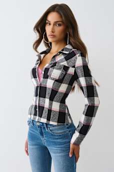 SLIM FIT CRYSTAL HORSESHOE FLANNEL, image 3