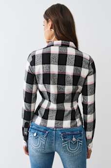 SLIM FIT CRYSTAL HORSESHOE FLANNEL, image 4