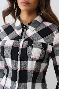 SLIM FIT CRYSTAL HORSESHOE FLANNEL, image 5