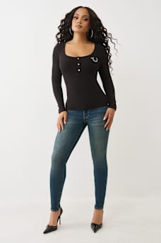 RIBBED LOGO HENLEY, image 2